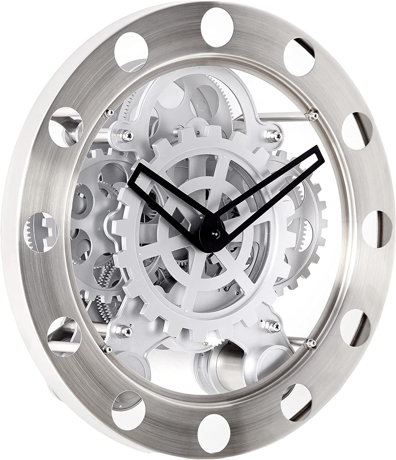 Gear Wall Clock Nickel/white eBay