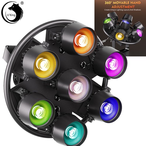 U`King Stage Lighting 350W 7LED COB Par Light DMX RGB Beam DJ Party Church Light