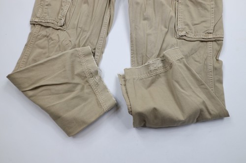 Vintage American Eagle Outfitters Mens 36x32 Faded Wide Leg Cargo Pants Beige - Picture 5 of 11