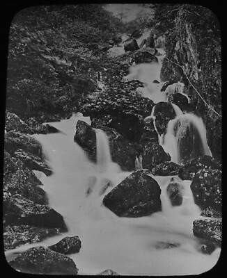 Magische Laternenrutsche FÄLLE VON LODORE UM 1890 FOTO ENGLISCHE SEENPLATTE WASSERFALL