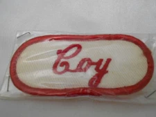 COY  USED EMBROIDERED VINTAGE SEW ON NAME PATCH TAGS ASSORTED COLORS 