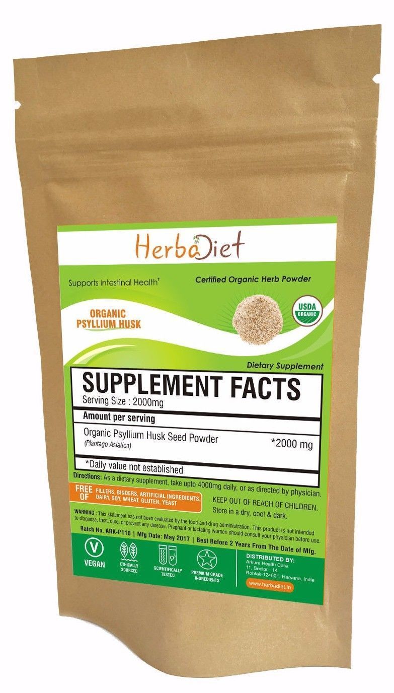 Organic Psyllium Husk Powder Fine Milled Natural Soluble Fibre Isabgol