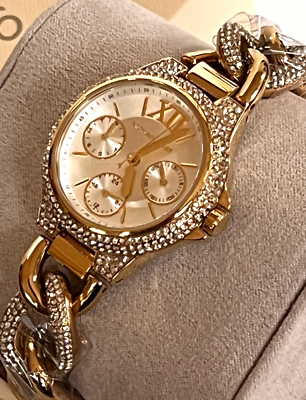 MICHAEL KORS MK6842 Camille Pave Glitz Gold-Tone Crystal Chain