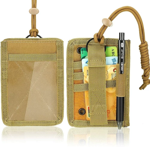 2x Braun Taktische Ausweisetui Haken & Schlaufe Patch Abzeichen Organizer - Halsband - Bild 4 von 19