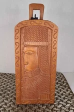 Vintage Hand Carved Wooden African King Mancala Game Nigerian Marble Wuri Game