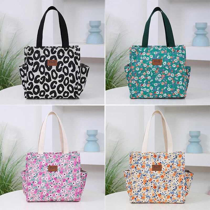 Bolso de mano portátil para mamá de gran capacidad de lona para trabajadores de oficina Bolso floral Foto 4 de 4