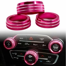 Pink Aluminum Climate Fan Volume Turn Knob Ring Cover Fits Ram 1500 2500 3500