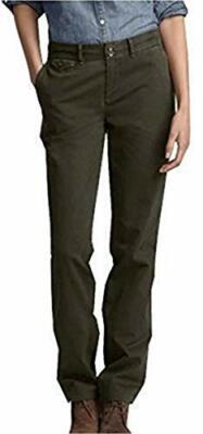 Hose Slightly Curvy-T Damen von Eddie Bauer - Dunkelgrün US Größen NEU