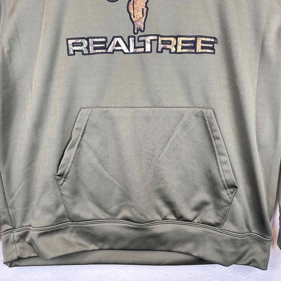 REALTREE Buckhorn River Hoodie Mens M Olive Green Hooded Sweatshirt Hunting - Image 4 of 4