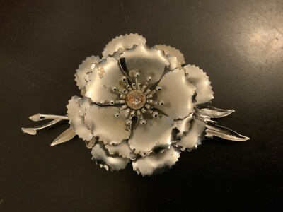 Vintage Coro Quivering Camellia Huge Brooch jiggler trembler crystal pin flower