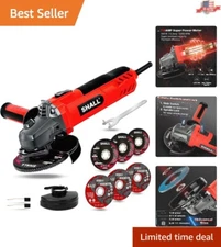 Compact 7.5Amp Corded Angle Grinder - 4-1/2 Inch, Fast 12000 RPM, Safety Guards