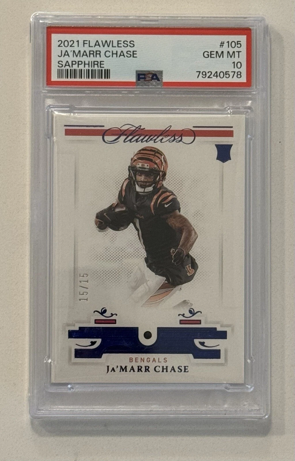 JaMarr Chase Panini Flawless #105 Sapphire