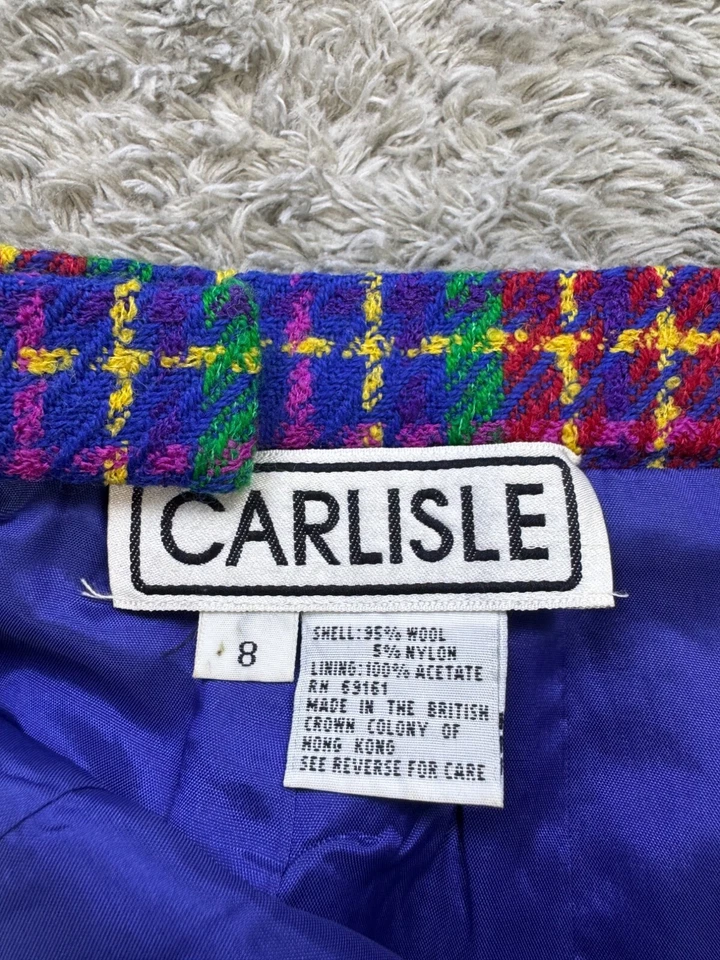 Falda De Colección Carlisle Para Mujer 8 Colorida Lana Pata de Gallo Cuadros Lápiz Midi Hada Foto 3 de 4