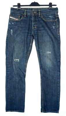 Diesel Safado Blue Distressed Straight Leg Denim Jeans W34 L30 | eBay