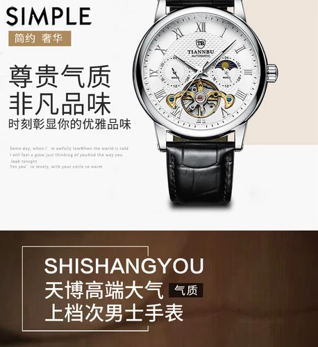 Men's Storm automatic mechanical watch men's belt multifunctional Sun Moon Star - Picture 12 of 28