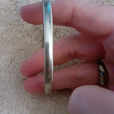 Silver tone simple bangle bracelet classic career