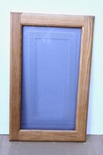 SOLID MED OAK FRAME GLASS DOOR 450mm x 720mm Tinted patterned glass STOCK #SK65