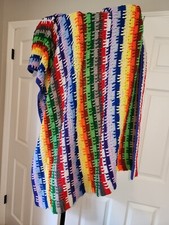 Lap/Baby Afghan/Blanket/Throw - Hand-made - Crocheted 60" 50" multicolor
