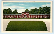 OLANTA, SC South Carolina ~ LEWIS MOTEL  c1950s Roadside Linen  Postcard
