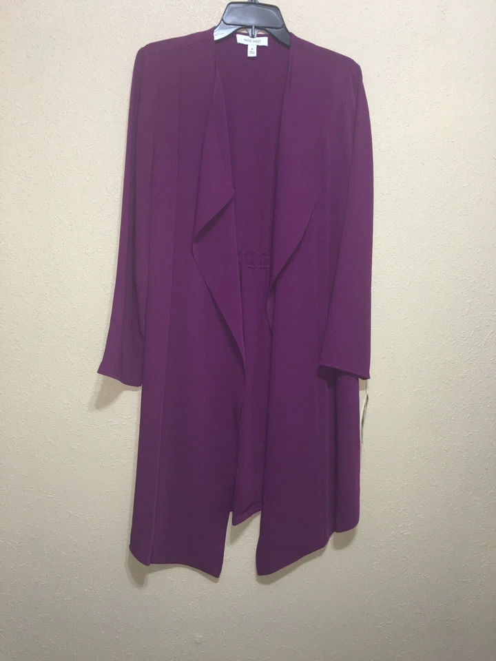 Nine West Soft Crepe Duster wild plum timeless allure sz M NEW - Изображение 3 из 4