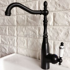 Oil Rubbed Bronze Kitchen Basin Sink Faucet Mixer Tap Single Handle Deck Mount