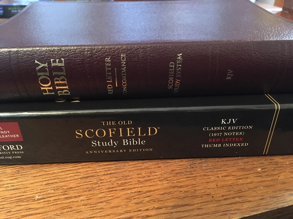 Leather KJV Old Scofield Study Bible 1917 notes Red letter Thumb-Indexed - Image 4 of 4