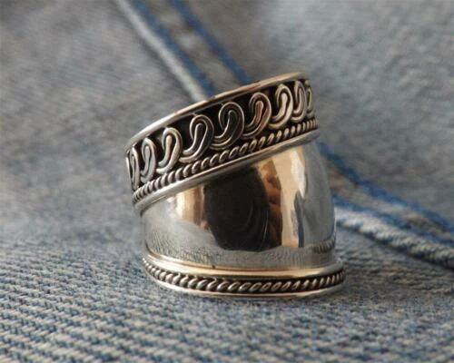 Anelli di metalli preziosi senza pietre in argento sterling 925 parti su 1000