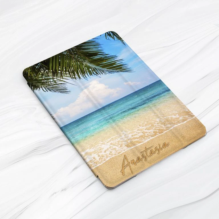 Custom Name Palm Tree Beach Case For iPad 10.2 Air 3 4 5 Pro 9.7 11 12.9 Mini - Image 3 of 4