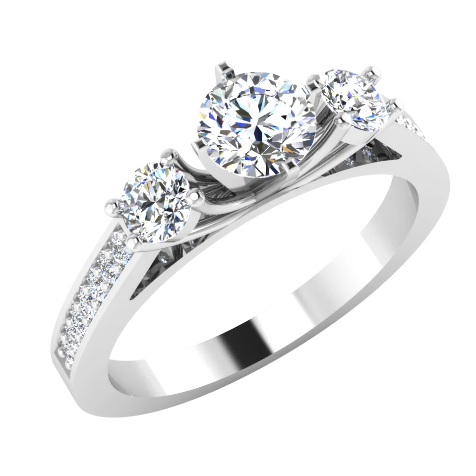 14K White Gold Round Cut Moissanite Eternity Band Ring for Women 0.77 Ct - Image 2 of 4