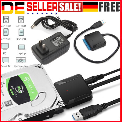  USB 3.0 zu SATA Adapter 2.5/3.5 HDD SSD Hard Drive Disk Converter PC Cable Line