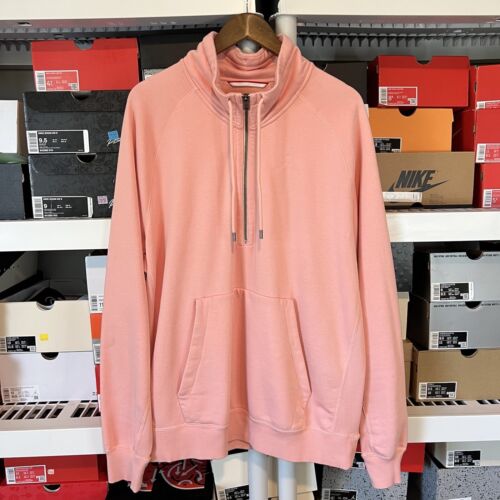 Nike Air Jordan Half-Zip Cotton Pullover Top Pink… - image 1