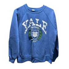 Vintage Yale University Sweatshirt Blue Raglan Graphic Crewneck Made in USA