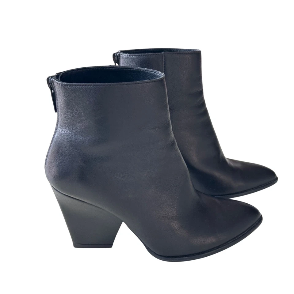 Botines Stuart Weitzman Bedford para mujer talla 6,5 cuero negro cremallera    Foto 2 de 4