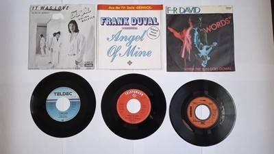 3 Single-Vinyl-Schallplatten: Frank Duval, F-R David - Angel of mine, etc.