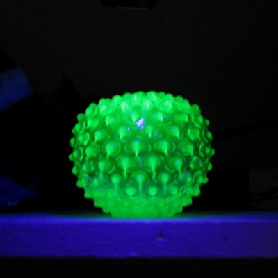 Vintage Uranium Vaseline HOBNAIL Opalescent Vase ''Roly-Poly'' Shape ~ 3.5'' x 3.5''