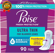 Ultra Thin Incontinence Postpartum Pads with Wings for Bladder Leaks 4 Drop