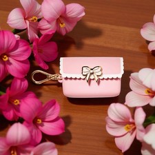 New  Bath  Body Works Pink Bow    Snapcase Pocketbac Holder Scalloped Purse