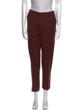 Prada virgin wool straight leg brown pants office trouser S size US 4 IT 40