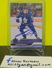 Fraser Minten 🔥 Signed Young Guns Boston Bruins Toronto Maple Leafs 🐻 🍁 🔥