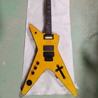 Left Handed Yellow 6 String Electric Guitar Rosewood Fretboard Black Hardware