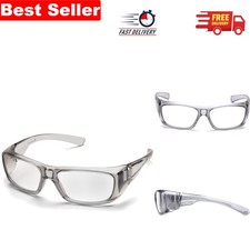 Emerge Safety Glasses - Stylish Grey Frame with Clear +1.5 Lens Protection