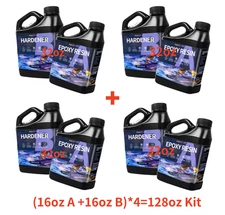 Bulk 64OZ/1Gallon Epoxy Resin 1:1 Kit Crystal Clear, UV Resistant, Self Leveling