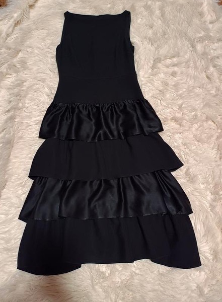 Women Jaeger Dress Black Silk 36 / S / 44