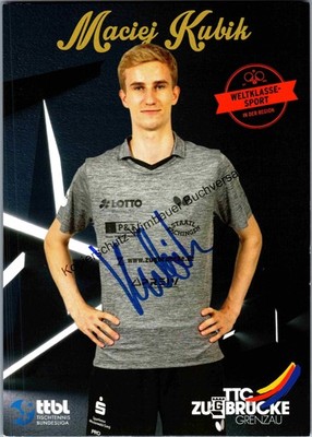 Original Autogramm Maciej Kubik TTC Zugbrücke Grenzau /// Autograph signi 353816