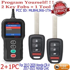 2 Remote Smart Key Fob + Programmer For 2017 2018 2019 2020 21 Honda Civic CR-V