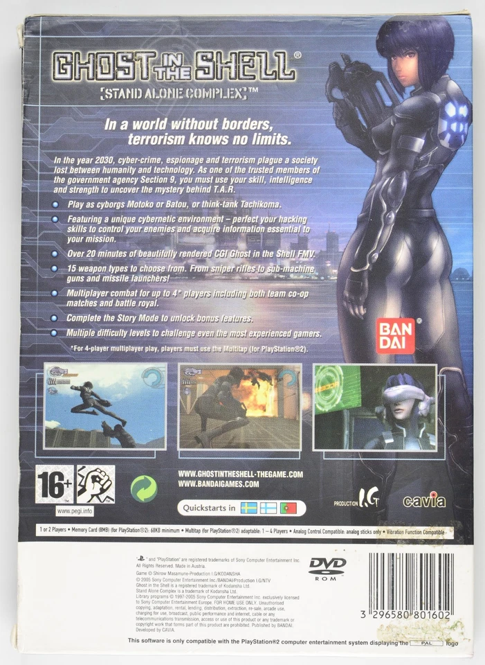 Ghost in the Shell Stand Alone Complex (PS2, PAL) Complete + Slipcase | TESTED - Image 2 of 4