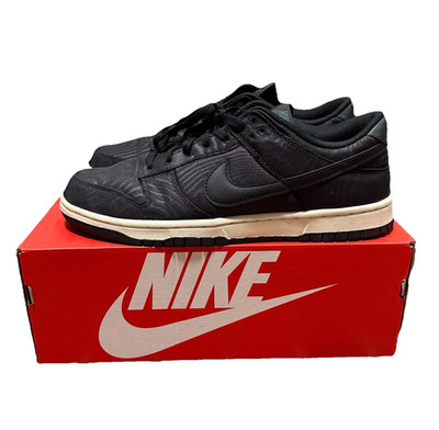 NIKE DUNK LOW BLACK CANVAS WHITE SOLE SNEAKERS SHOES MENS DV7211 001 SZ 11.5