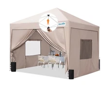 Quictent Privacy 10x10 Pop up Canopy Tent with Sidewalls and Roll-up Ventilat...