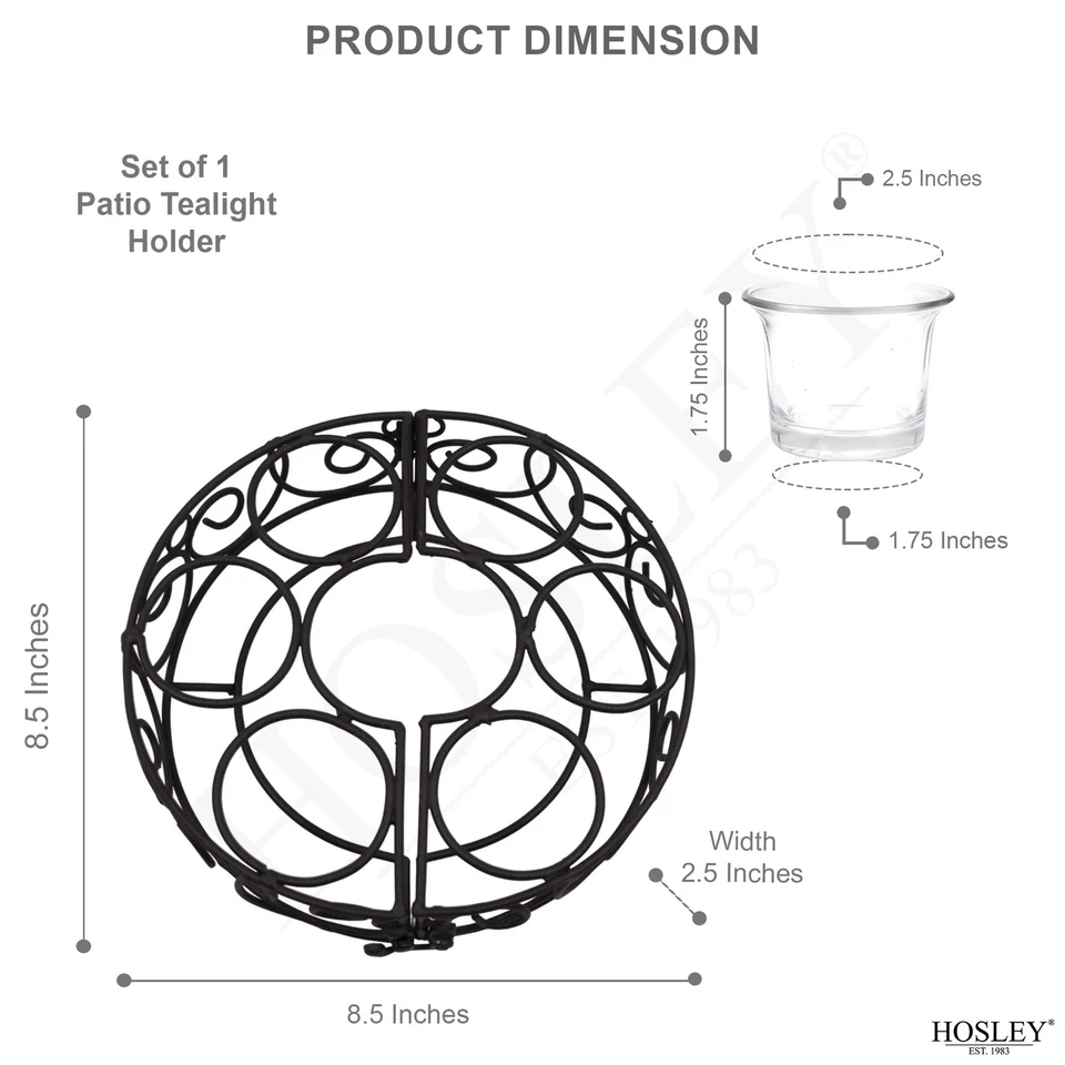 Suporte Tealight para pátio, 8 polegadas de diâmetro com 6 copos, peças centrais ideais para... - Imagem 2 de 4