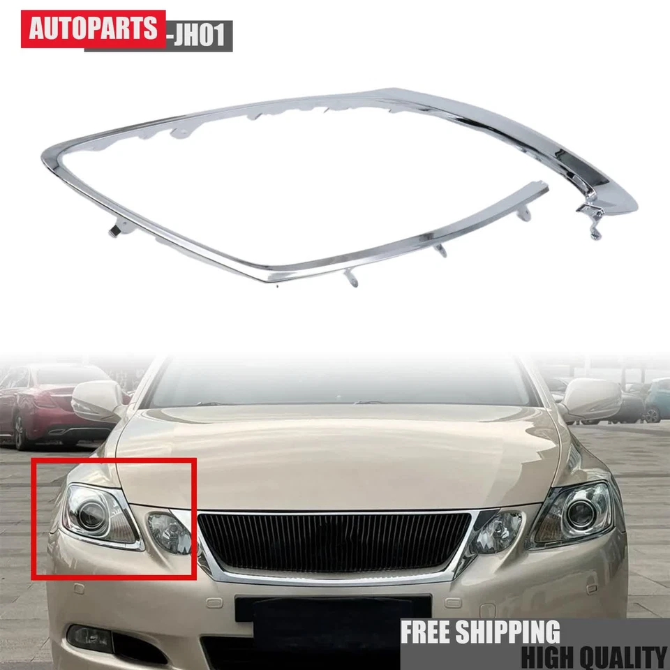 Borde de anillo de bisel de faro derecho para base Lexus GS300 GS430 GS350 GS460 GS450h Foto 3 de 4